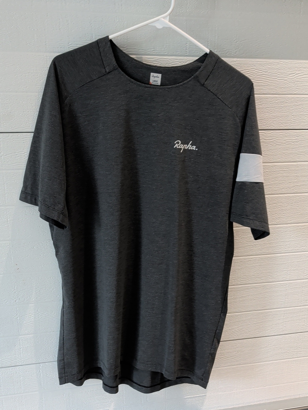 Rapha Charcoal Short Sleeve Crew with White Sleeve Band